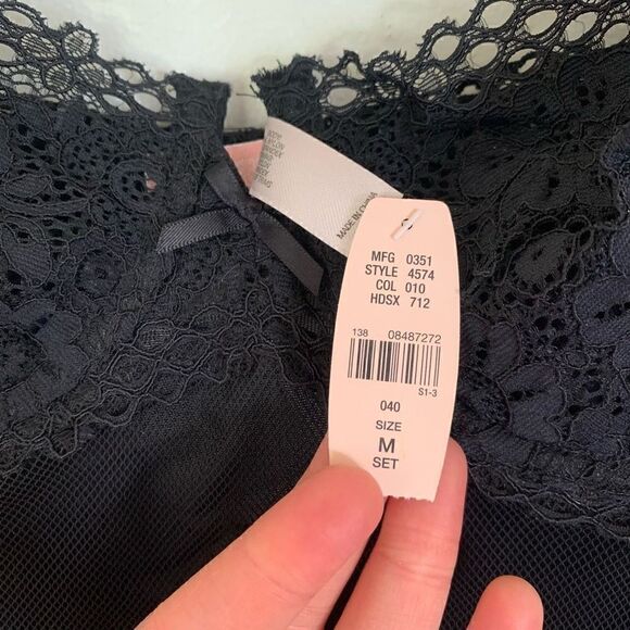 Victoria’s Secret Very Sexy black micro mesh stretch crochet lace bust camisole - Picture 5 of 13